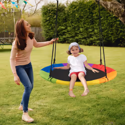 Flying Saucer Tree Swing Giant 100cm Round Swing w/ Steel Frame