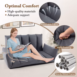Foldable Floor Sofa Upholstered Recliner Chair Convertible Lazy Couch