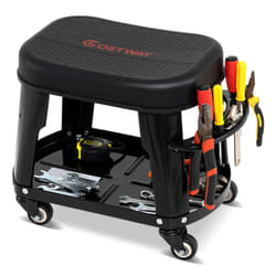 Garage Rolling Stool Mechanic Automotive Creeper Seat w/ Storage-Black