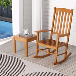 Garden Rocking Chair Eucalyptus Wood Chair Patio Slatted Rocker