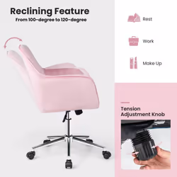 Home Office Chair Ergonomic Swivel Computer Desk Chair Leisure Vanity Armchair