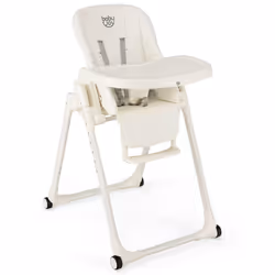 4-in-1 Baby High Chair Foldable Feeding Chair w/ Footrest-Beige