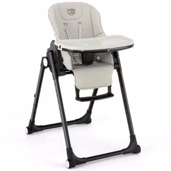 4-in-1 Baby High Chair Foldable Feeding Chair w/ Footrest-Grey