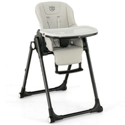 4-in-1 Baby High Chair Foldable Feeding Chair w/ Footrest-Grey