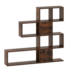 4-Tier Bookshelf Modern Ladder Style Room Divider-Coffee