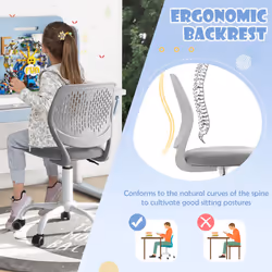 Kids Desk Chair Ergonomic Adjustable Children Study Chair-Grey