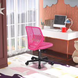 Adjustable Ergonomic Kids Desk Chair Mesh Computer Study Chair-Pink