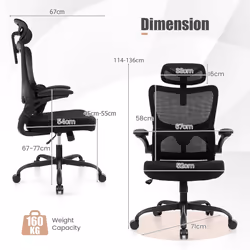 Mesh Office Chair Ergonomic Computer Desk Chair Lumbar Support