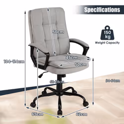 Height-adjustable Office Chair Ergonomic Computer Chair-Grey