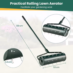 53cm Manual Lawn Aerator Garden Heavy Duty Rolling Aerator Lawn Tool