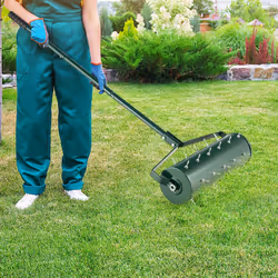 53cm Manual Lawn Aerator Garden Heavy Duty Rolling Aerator Lawn Tool