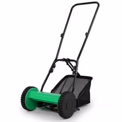 Push Lawn Mower Manual Grass Sweeper w/ 30cm Cutting Width-Green