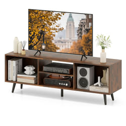 120cm Entertainment Center Mid Century Modern TV Stand for 55â TVs-Brown