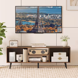 120cm Entertainment Center Mid Century Modern TV Stand for 55â TVs-Brown