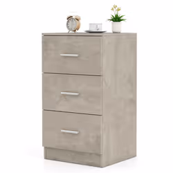 3-Drawer Chest Storage Cabinet Dresser Night Stand Organizer-Grey
