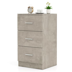 3-Drawer Chest Storage Cabinet Dresser Night Stand Organizer-Grey