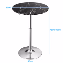 2Pcs Modern Bar Table Multifunctional Round Pub Table-Black