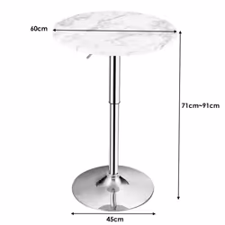 2Pcs Modern Bar Table Multifunctional Round Pub Table-White
