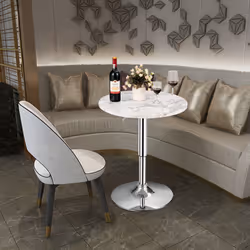 2Pcs Modern Bar Table Multifunctional Round Pub Table-White