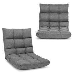 14-Position Adjustable Floor Chair Video Gaming Sofa Chair-Gray