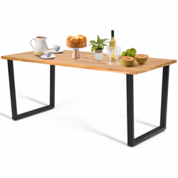 Patio Rectangle Dining Table 175 x 80cm Acacia Wood Table-Natural