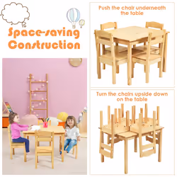 Kids Table & 4 Chairs Set Activity Table Set Wooden Table Furniture