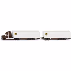 Siku 1806 Road Train Tractor Unit with semi-Trailer and Trailer 1:87 Metal/Plastic Brown/White