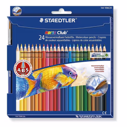 Staedtler Watercolour Pencils with Paint Brush - Assorted Colours, Pack of 24