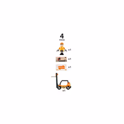 BRIO World 33573 - Wooden Toy Train Fork Lift Set - Interactive Play f