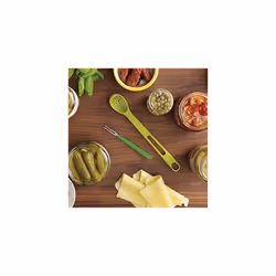 10105 2-Piece Scoop and Pick Jar Spoon and Fork, for olives in jars - Green