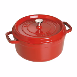 STAUB Cast Iron Dutch Oven 4-qt Round Cocotte Made in France Serves 3-4 Cherry