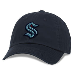AMERICAN NEEDLE Seatlle Kraken Unisex Blue Line NHL National Hockey League Team Baseball Hat Adjustable Buckle Strap Dad Cap (40742A-SEK-NAVY)