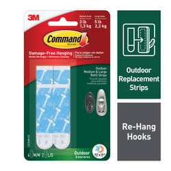 Command 4-packages of Outdoor Refill Strips  Water-Resistant Strips 17615AW-ES   White