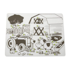 MODERN-TWIST Waterproof  Dishwasher Safe Mark  Single Mat  Farm Buddies