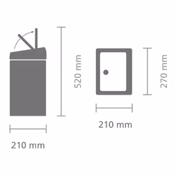 Brabantia Rectangular Touch Bin, 10 L - Fingerprint Proof Matt Steel