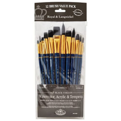 Royal and Langnickel RSET-9302 Taklon Variety Brush Set - Soft Black (Pack of 12)