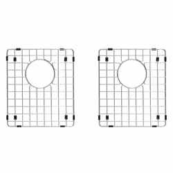 Starstar 50/50 Double Bowl Kitchen Sink Bottom Two Grids  Stainless Steel  17"" x 14""