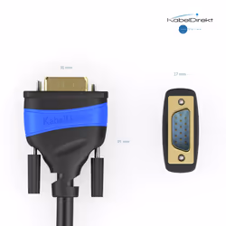 KabelDirekt 7.5m VGA/SVGA Cable (15 PIN, Full HD 1080p 3D) TOP Series