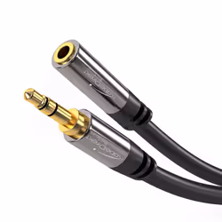 KabelDirekt 799422539617, 3.5mm, Male, 3.5mm, Female, 1 m, Black