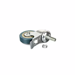 H&S 4 Castor Wheels Heavy Duty 75mm PU Rubber Swivel Trolley Furniture Caster with Brakes - Screw