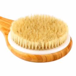 H&S Body Brush Back Scrubber Long Handle Bath Shower Brush Natural Bristles Dry Skin Exfoliating Cellulite Brush Bamboo Wood
