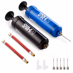 2 Inflator Ball Pump with Needle Pins Valve Adapter Adaptor Set for Football Basketball