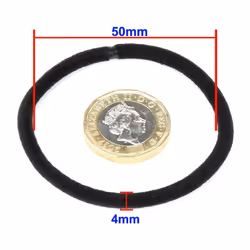 H&S 100 Elastic Hair Bands 4mm Hair Ties Bobbles Elastics Hairbands Ponytail Holders No Metal for Women Girls Kids Men Thick Hair Black