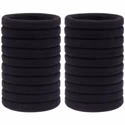 H&S 50 Hair Bands, Hair Bobbles Elastic Ties Hairbands Ponytail Holders for Women Girls Kids Men Thick Hair Black