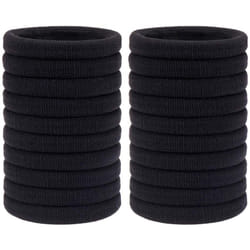 H&S 50 Hair Bands, Hair Bobbles Elastic Ties Hairbands Ponytail Holders for Women Girls Kids Men Thick Hair Black