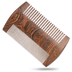 H&S Wooden Beard Comb Anti Static Moustache Pocket Comb Wood Coffee Sandalwood for Men
