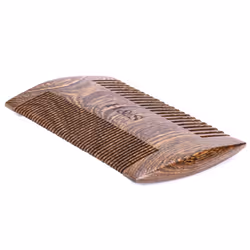 H&S Wooden Beard Comb Anti Static Moustache Pocket Comb Wood Coffee Sandalwood for Men