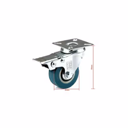H&S 4 Castor Wheels Heavy Duty 50mm Rubber Swivel Trolley Furniture Caster with Brakes