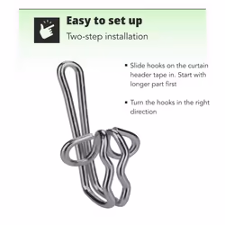Curtain Hooks Metal 100pcs Curtain Header Tape Drapery Hooks
