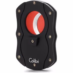 Colibri Cut | Double Guillotine Cigar Cutter| Black with Red Blades|Spring Loaded Release|Up-to 62 Ring Gauge Cigars| Ergonom ...